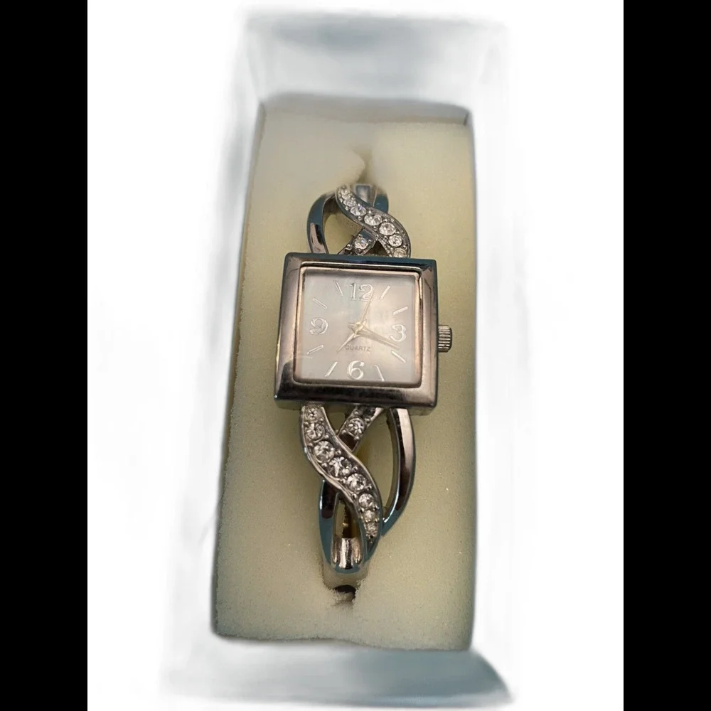 Avon Bracelet Silver one And Cubic Zirconia Bracelet Watch